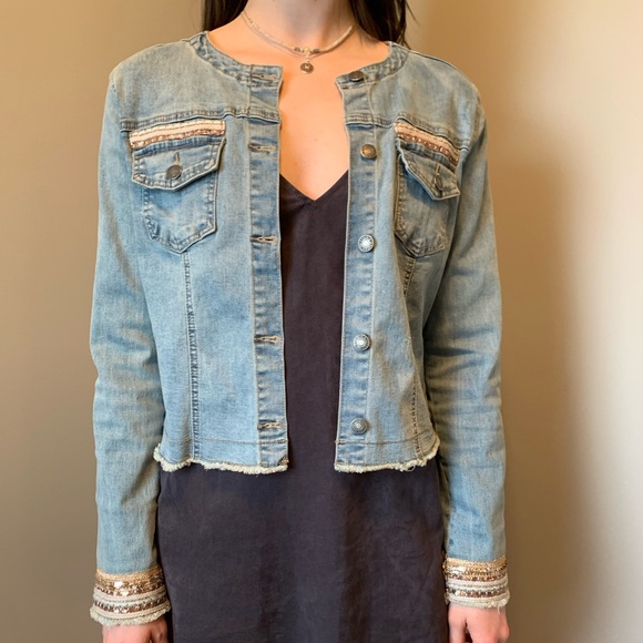 Embroidered Jean Jacket - Picture 1 of 7